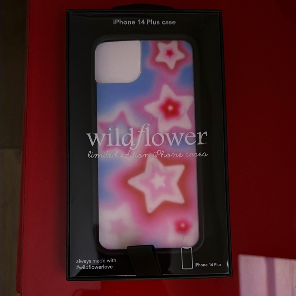 Wildflower iPhone 14 Plus Case - Pink Star Pattern